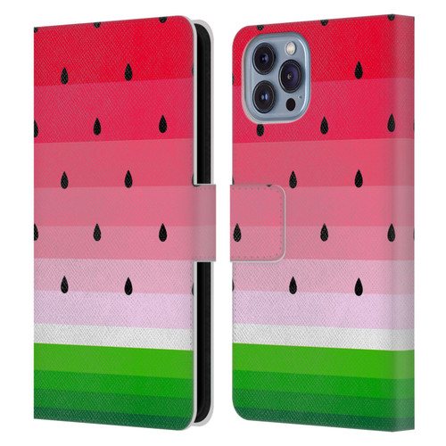 Haroulita Fruits Watermelon Leather Book Wallet Case Cover For Apple iPhone 14
