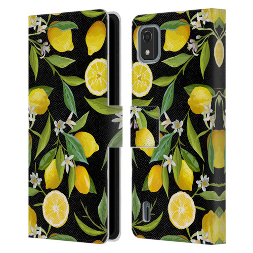 Haroulita Fruits Flowers And Lemons Leather Book Wallet Case Cover For Nokia C2 2nd Edition