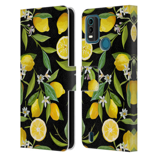 Haroulita Fruits Flowers And Lemons Leather Book Wallet Case Cover For Nokia G11 Plus