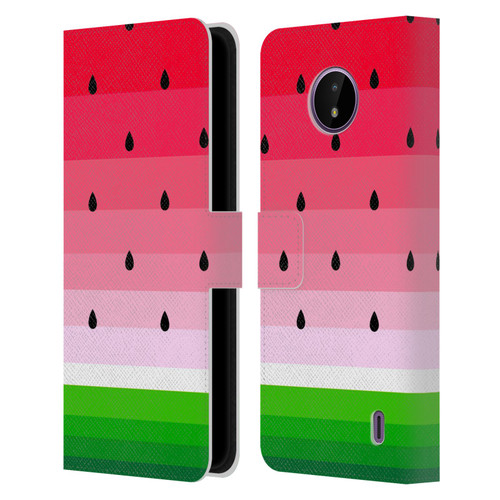 Haroulita Fruits Watermelon Leather Book Wallet Case Cover For Nokia C10 / C20