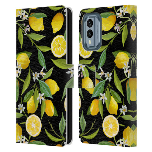Haroulita Fruits Flowers And Lemons Leather Book Wallet Case Cover For Nokia X30
