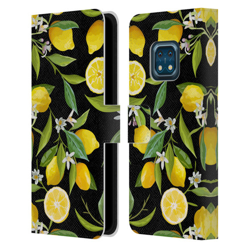 Haroulita Fruits Flowers And Lemons Leather Book Wallet Case Cover For Nokia XR20