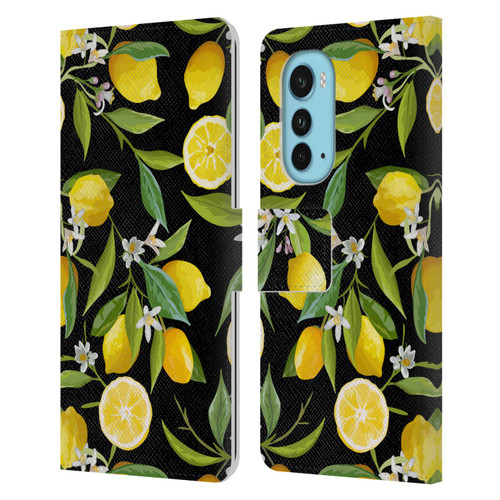 Haroulita Fruits Flowers And Lemons Leather Book Wallet Case Cover For Motorola Edge (2022)