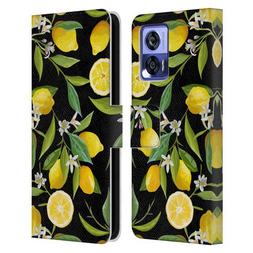 Haroulita Fruits Flowers And Lemons Leather Book Wallet Case Cover For Motorola Edge 30 Neo 5G