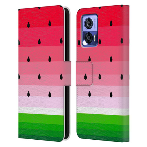 Haroulita Fruits Watermelon Leather Book Wallet Case Cover For Motorola Edge 30 Neo 5G