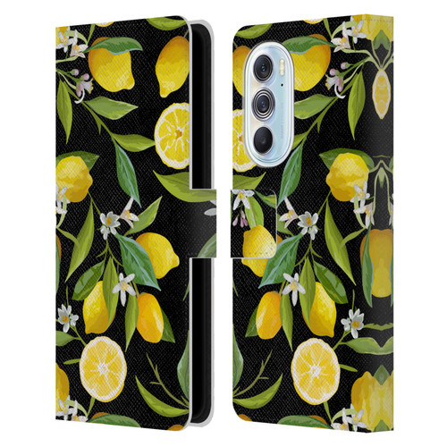 Haroulita Fruits Flowers And Lemons Leather Book Wallet Case Cover For Motorola Edge X30