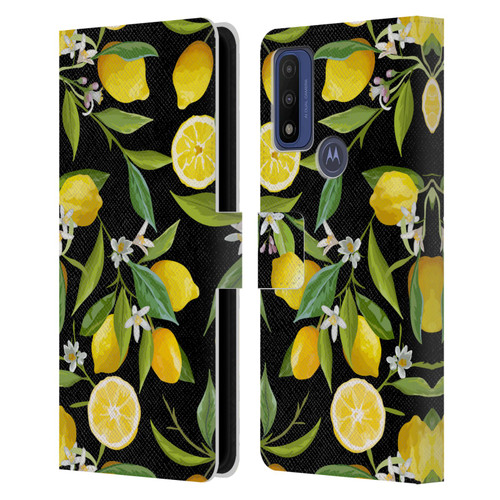 Haroulita Fruits Flowers And Lemons Leather Book Wallet Case Cover For Motorola G Pure