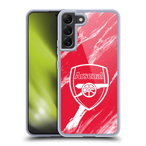 Arsenal FC Crest Patterns Red Marble Soft Gel Case for Samsung Galaxy S22+ 5G