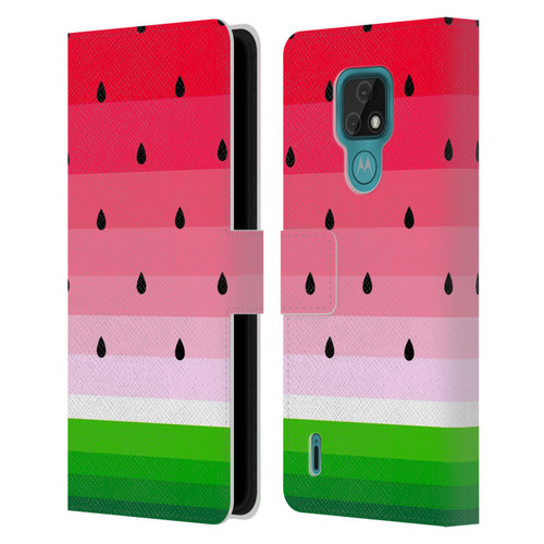 Haroulita Fruits Watermelon Leather Book Wallet Case Cover For Motorola Moto E7