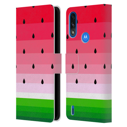 Haroulita Fruits Watermelon Leather Book Wallet Case Cover For Motorola Moto E7 Power / Moto E7i Power