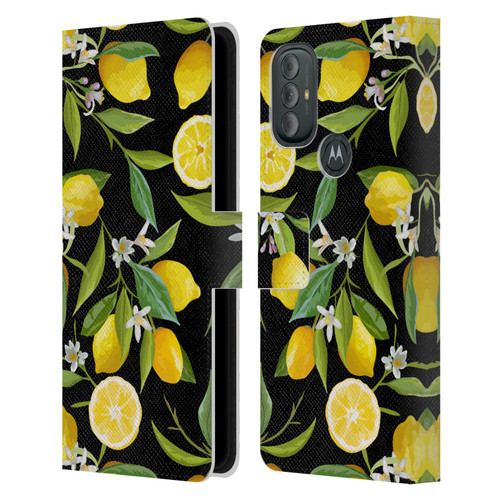 Haroulita Fruits Flowers And Lemons Leather Book Wallet Case Cover For Motorola Moto G10 / Moto G20 / Moto G30