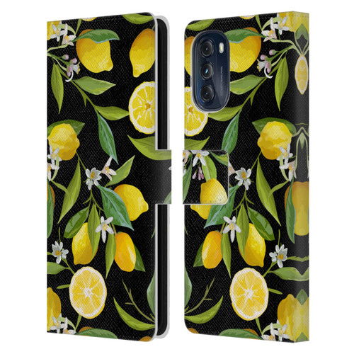 Haroulita Fruits Flowers And Lemons Leather Book Wallet Case Cover For Motorola Moto G (2022)