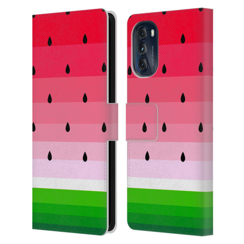 Haroulita Fruits Watermelon Leather Book Wallet Case Cover For Motorola Moto G (2022)