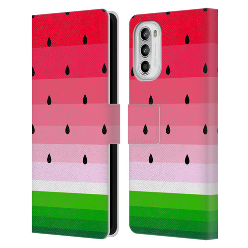 Haroulita Fruits Watermelon Leather Book Wallet Case Cover For Motorola Moto G52