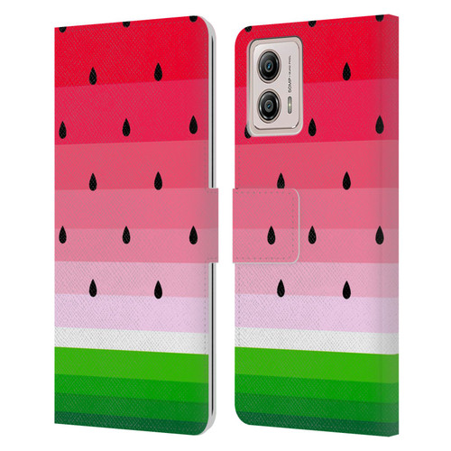 Haroulita Fruits Watermelon Leather Book Wallet Case Cover For Motorola Moto G53 5G