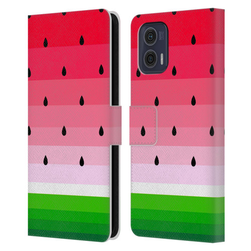 Haroulita Fruits Watermelon Leather Book Wallet Case Cover For Motorola Moto G73 5G