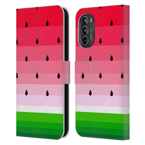 Haroulita Fruits Watermelon Leather Book Wallet Case Cover For Motorola Moto G82 5G