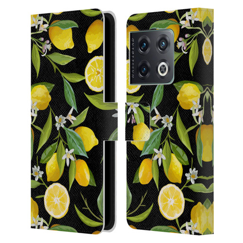 Haroulita Fruits Flowers And Lemons Leather Book Wallet Case Cover For OnePlus 10 Pro