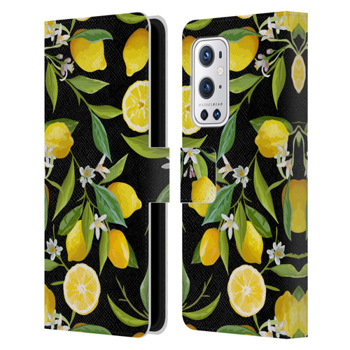 Haroulita Fruits Flowers And Lemons Leather Book Wallet Case Cover For OnePlus 9 Pro
