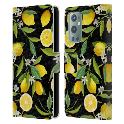Haroulita Fruits Flowers And Lemons Leather Book Wallet Case Cover For OnePlus 9