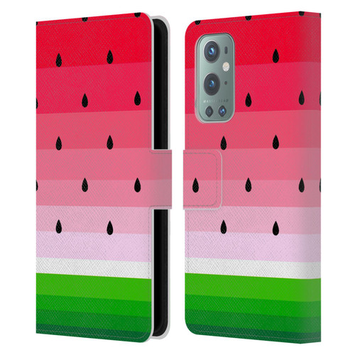Haroulita Fruits Watermelon Leather Book Wallet Case Cover For OnePlus 9