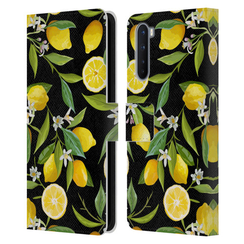 Haroulita Fruits Flowers And Lemons Leather Book Wallet Case Cover For OnePlus Nord 5G