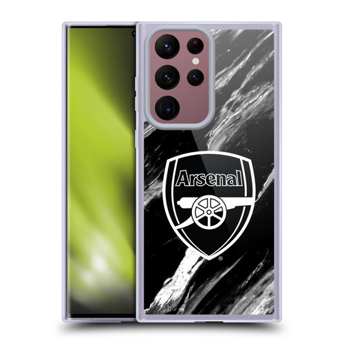 Arsenal FC Crest Patterns Marble Soft Gel Case for Samsung Galaxy S22 Ultra 5G