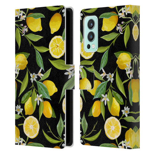 Haroulita Fruits Flowers And Lemons Leather Book Wallet Case Cover For OnePlus Nord 2 5G