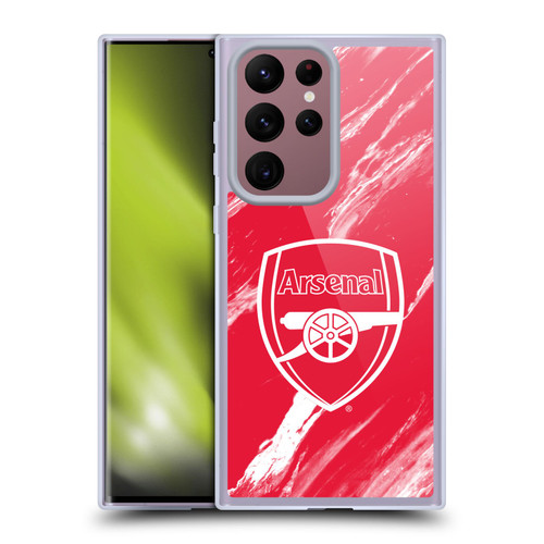 Arsenal FC Crest Patterns Red Marble Soft Gel Case for Samsung Galaxy S22 Ultra 5G