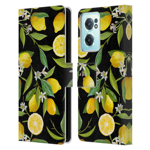 Haroulita Fruits Flowers And Lemons Leather Book Wallet Case Cover For OnePlus Nord CE 2 5G