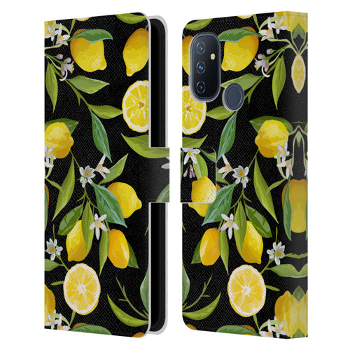 Haroulita Fruits Flowers And Lemons Leather Book Wallet Case Cover For OnePlus Nord N100