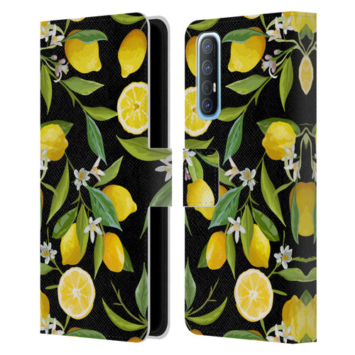 Haroulita Fruits Flowers And Lemons Leather Book Wallet Case Cover For OPPO Find X2 Neo 5G
