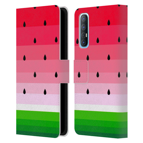 Haroulita Fruits Watermelon Leather Book Wallet Case Cover For OPPO Find X2 Neo 5G