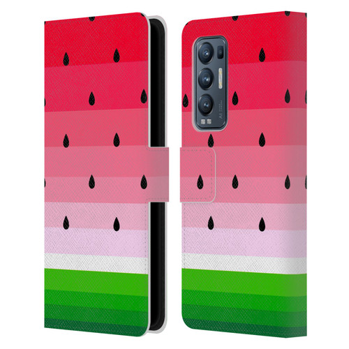Haroulita Fruits Watermelon Leather Book Wallet Case Cover For OPPO Find X3 Neo / Reno5 Pro+ 5G