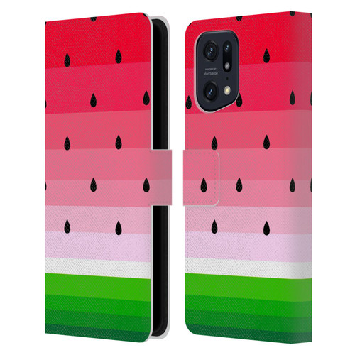 Haroulita Fruits Watermelon Leather Book Wallet Case Cover For OPPO Find X5