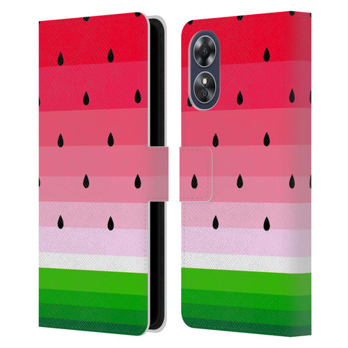 Haroulita Fruits Watermelon Leather Book Wallet Case Cover For OPPO A17