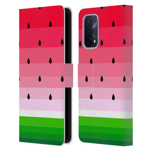 Haroulita Fruits Watermelon Leather Book Wallet Case Cover For OPPO A54 5G
