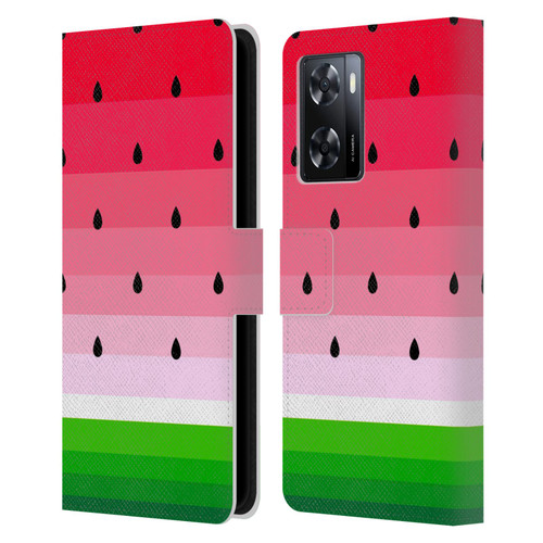 Haroulita Fruits Watermelon Leather Book Wallet Case Cover For OPPO A57s