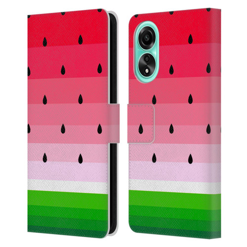 Haroulita Fruits Watermelon Leather Book Wallet Case Cover For OPPO A78 5G