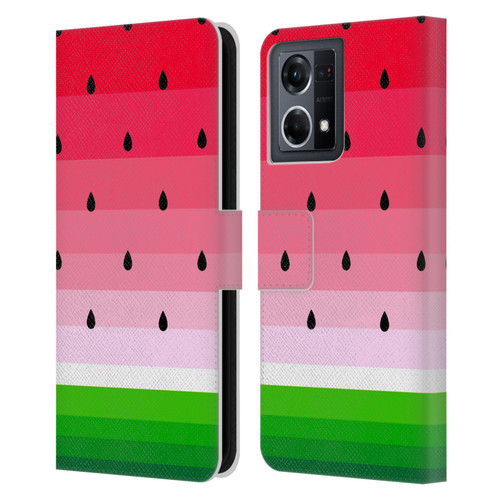 Haroulita Fruits Watermelon Leather Book Wallet Case Cover For OPPO Reno8 4G
