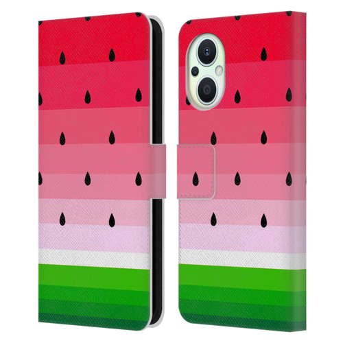 Haroulita Fruits Watermelon Leather Book Wallet Case Cover For OPPO Reno8 Lite