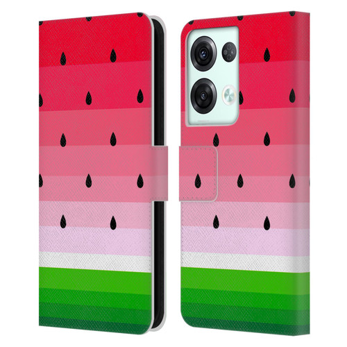 Haroulita Fruits Watermelon Leather Book Wallet Case Cover For OPPO Reno8 Pro