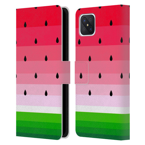 Haroulita Fruits Watermelon Leather Book Wallet Case Cover For OPPO Reno4 Z 5G