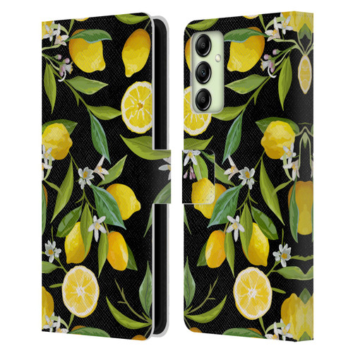 Haroulita Fruits Flowers And Lemons Leather Book Wallet Case Cover For Samsung Galaxy A14 5G