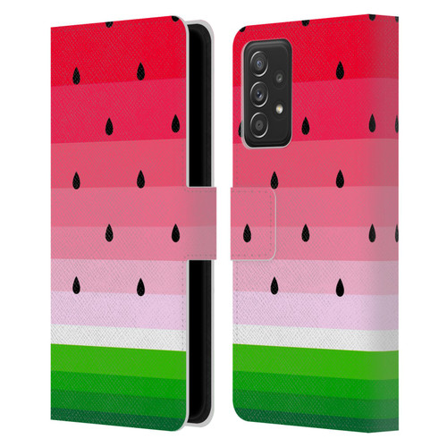 Haroulita Fruits Watermelon Leather Book Wallet Case Cover For Samsung Galaxy A52 / A52s / 5G (2021)