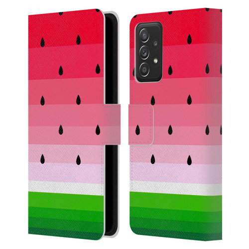 Haroulita Fruits Watermelon Leather Book Wallet Case Cover For Samsung Galaxy A53 5G (2022)