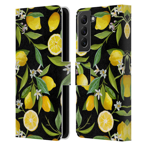 Haroulita Fruits Flowers And Lemons Leather Book Wallet Case Cover For Samsung Galaxy S22+ 5G