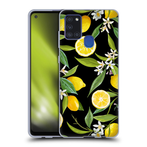 Haroulita Fruits Flowers And Lemons Soft Gel Case for Samsung Galaxy A21s (2020)