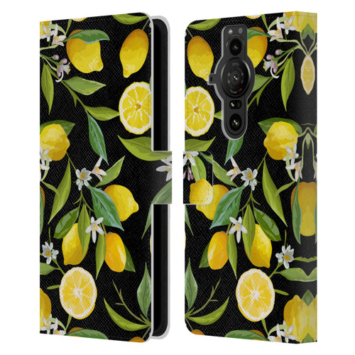 Haroulita Fruits Flowers And Lemons Leather Book Wallet Case Cover For Sony Xperia Pro-I