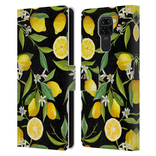 Haroulita Fruits Flowers And Lemons Leather Book Wallet Case Cover For Xiaomi Redmi Note 9 / Redmi 10X 4G